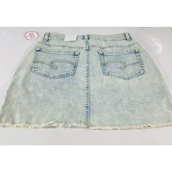 JUSTICE Girls High Waist Button Fly Denim Shorts Size 18 NEW! - Picture 4 of 5